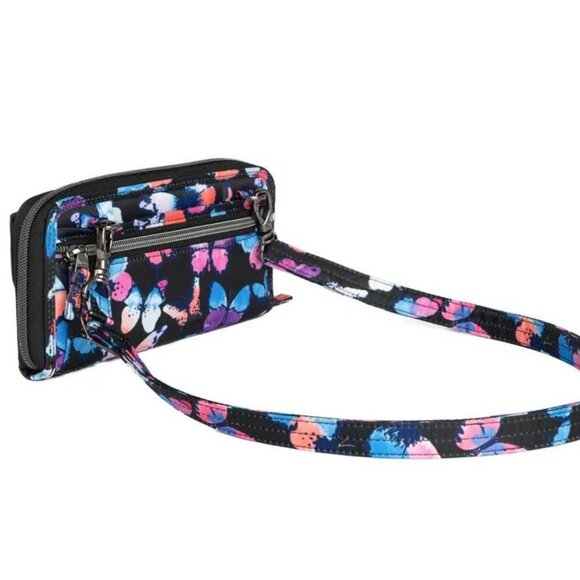 Lug Kickflip SE Convertible RFID Wallet Watercolor Butterflies - Picture 5 of 12